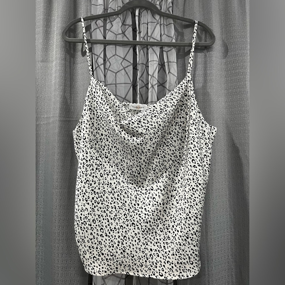 NEW! Silky White Leopard Print Top